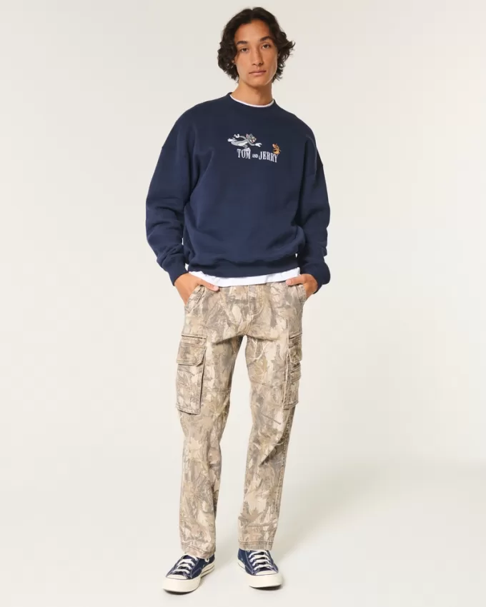 Tom and Jerry Graphic Crew Sweatshirt,Tom and Jerry Graphic Crew Sweatshirt