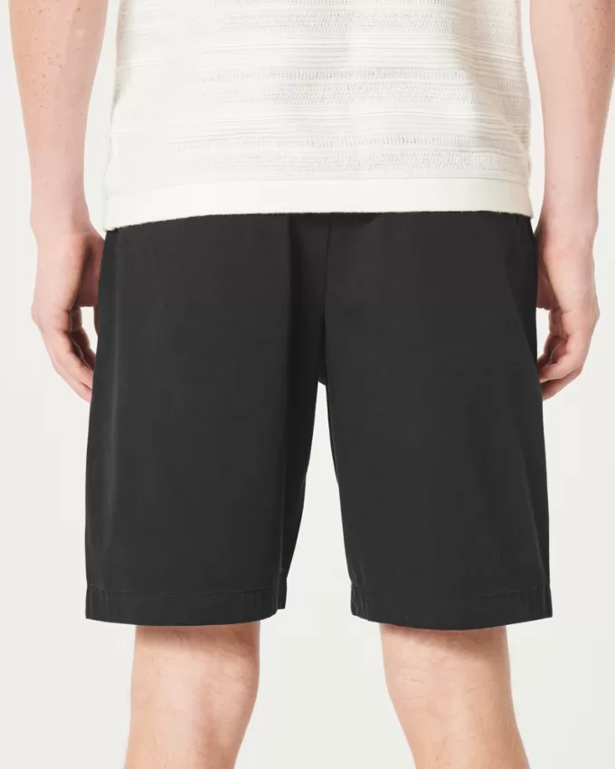 Twill Flat-Front Shorts 9″,Twill Flat-Front Shorts 9″