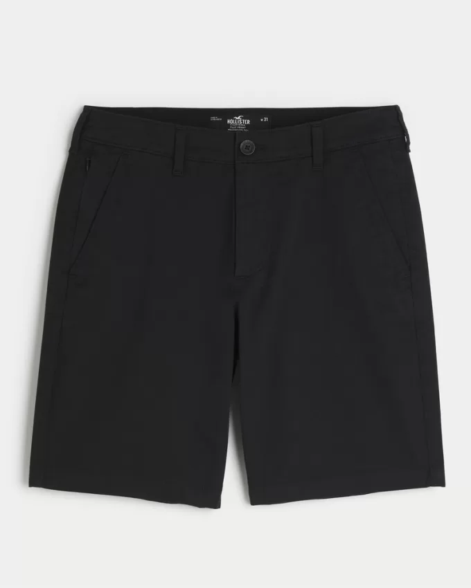 Twill Flat-Front Shorts 9″,Twill Flat-Front Shorts 9″