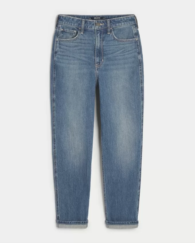 Ultra High-Rise Dark Wash Mom Jeans,Ultra High-Rise Dark Wash Mom Jeans