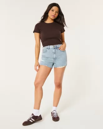 Ultra High-Rise Ripped Light Wash Denim Mom Shorts,Ultra High-Rise Ripped Light Wash Denim Mom Shorts Ultra High-Rise Ripped Light Wash Denim Mom Shorts,Ultra High-Rise Ripped Light Wash Denim Mom Shorts