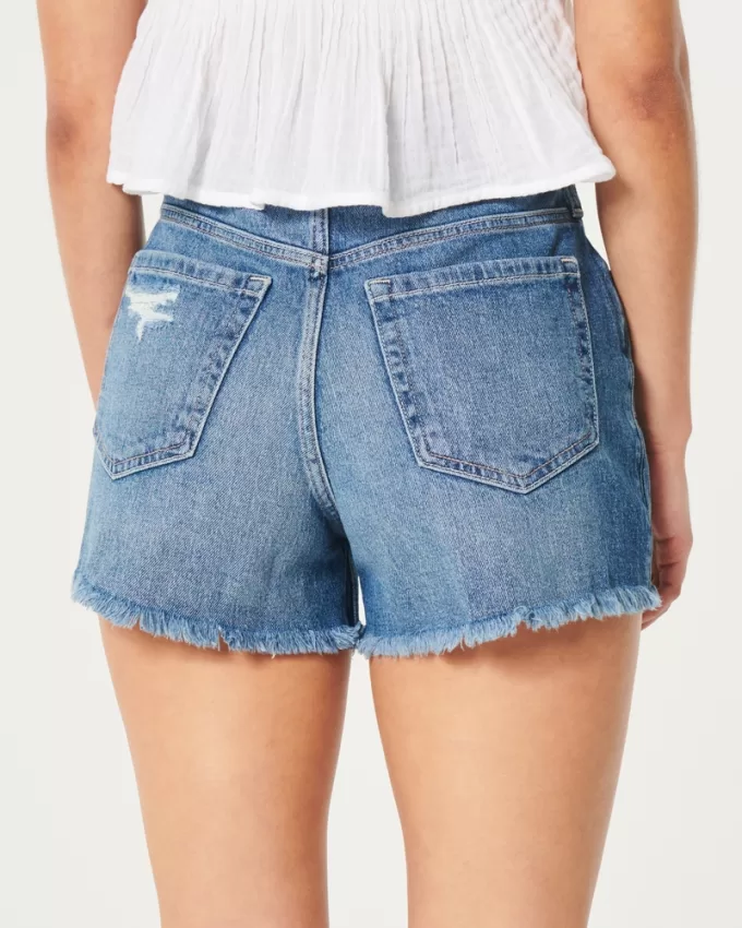 Ultra High-Rise Ripped Medium Wash Denim Mom Shorts,Ultra High-Rise Ripped Medium Wash Denim Mom Shorts Ultra High-Rise Ripped Medium Wash Denim Mom Shorts,Ultra High-Rise Ripped Medium Wash Denim Mom Shorts