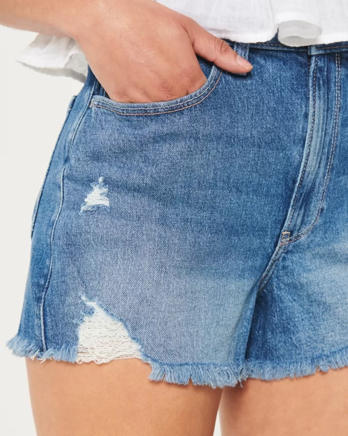 Ultra High-Rise Ripped Medium Wash Denim Mom Shorts,Ultra High-Rise Ripped Medium Wash Denim Mom Shorts Ultra High-Rise Ripped Medium Wash Denim Mom Shorts,Ultra High-Rise Ripped Medium Wash Denim Mom Shorts