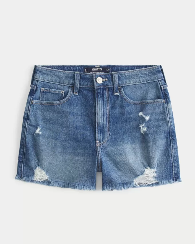 Ultra High-Rise Ripped Medium Wash Denim Mom Shorts,Ultra High-Rise Ripped Medium Wash Denim Mom Shorts Ultra High-Rise Ripped Medium Wash Denim Mom Shorts,Ultra High-Rise Ripped Medium Wash Denim Mom Shorts