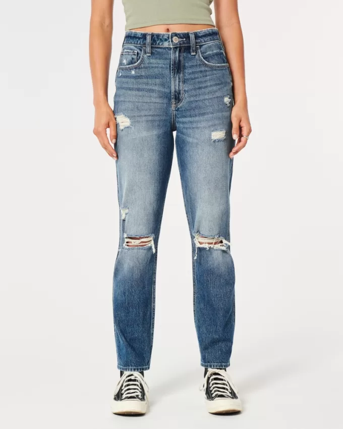 Ultra High-Rise Ripped Medium Wash Mom Jeans,Ultra High-Rise Ripped Medium Wash Mom Jeans Ultra High-Rise Ripped Medium Wash Mom Jeans,Ultra High-Rise Ripped Medium Wash Mom Jeans