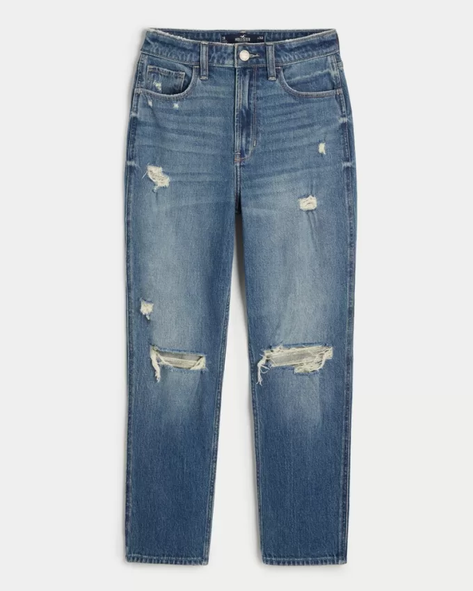 Ultra High-Rise Ripped Medium Wash Mom Jeans,Ultra High-Rise Ripped Medium Wash Mom Jeans Ultra High-Rise Ripped Medium Wash Mom Jeans,Ultra High-Rise Ripped Medium Wash Mom Jeans