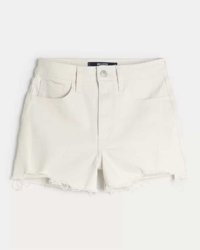 Ultra High-Rise White Denim Mom Shorts,Ultra High-Rise White Denim Mom Shorts Ultra High-Rise White Denim Mom Shorts,Ultra High-Rise White Denim Mom Shorts