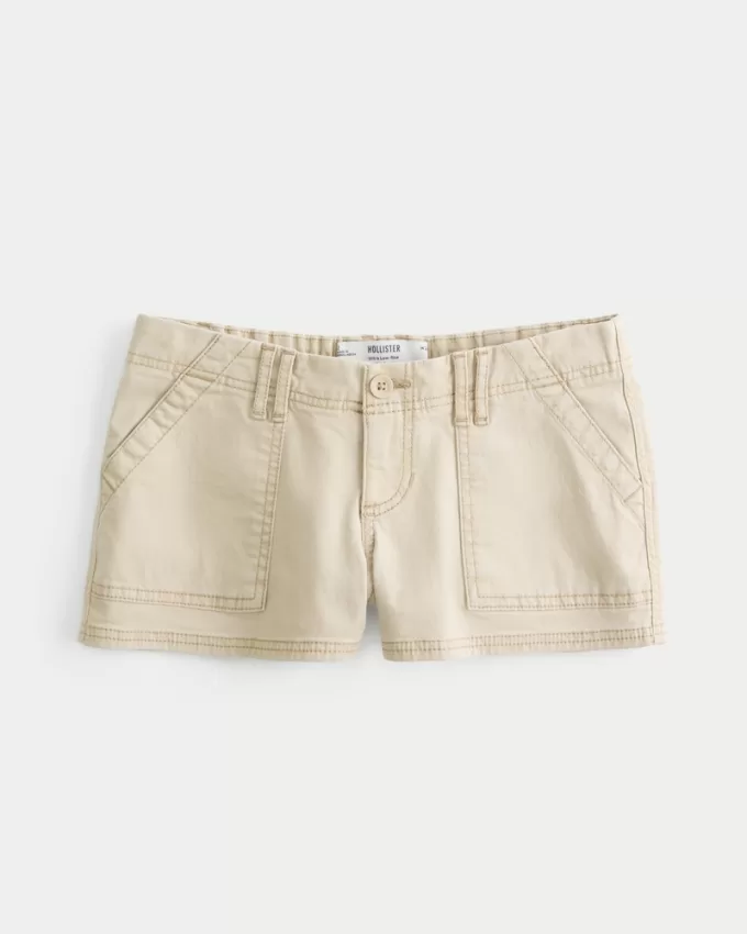 Ultra Low-Rise Twill Mini Shorts,Ultra Low-Rise Twill Mini Shorts