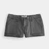 Ultra Low-Rise Twill Mini Shorts,Ultra Low-Rise Twill Mini Shorts