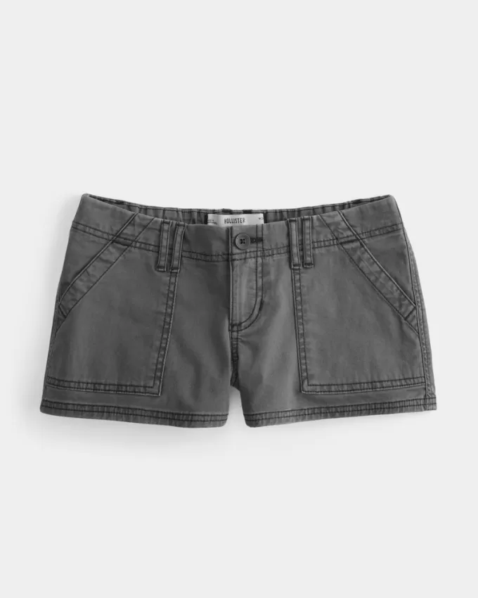 Ultra Low-Rise Twill Mini Shorts,Ultra Low-Rise Twill Mini Shorts