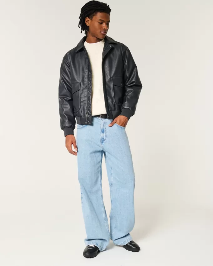 Vegan Leather Bomber Jacket,Vegan Leather Bomber Jacket