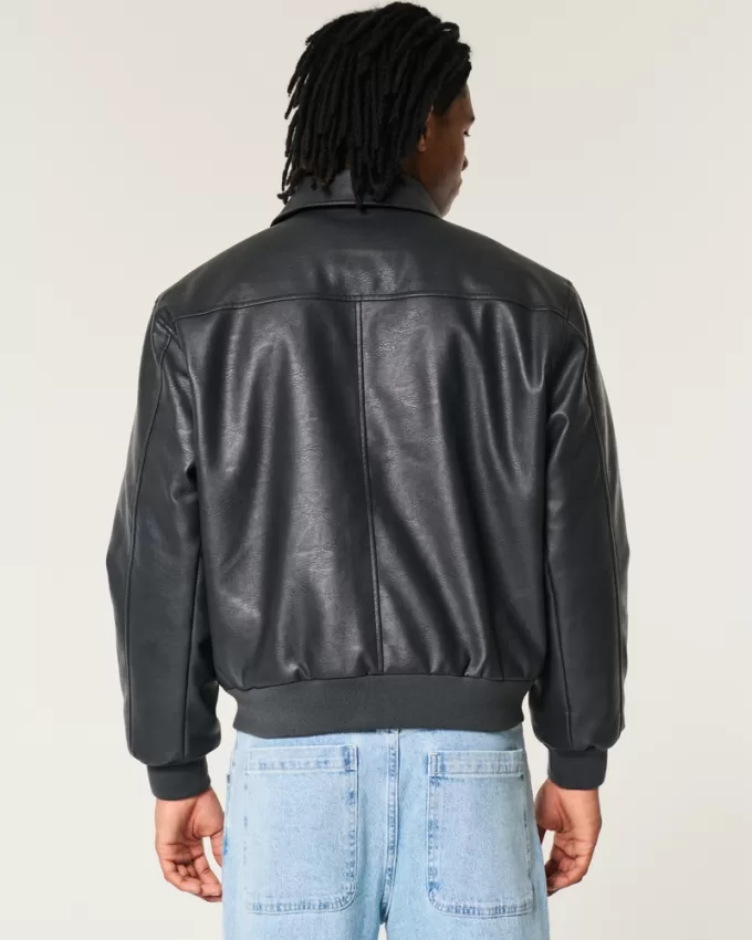 Vegan Leather Bomber Jacket,Vegan Leather Bomber Jacket
