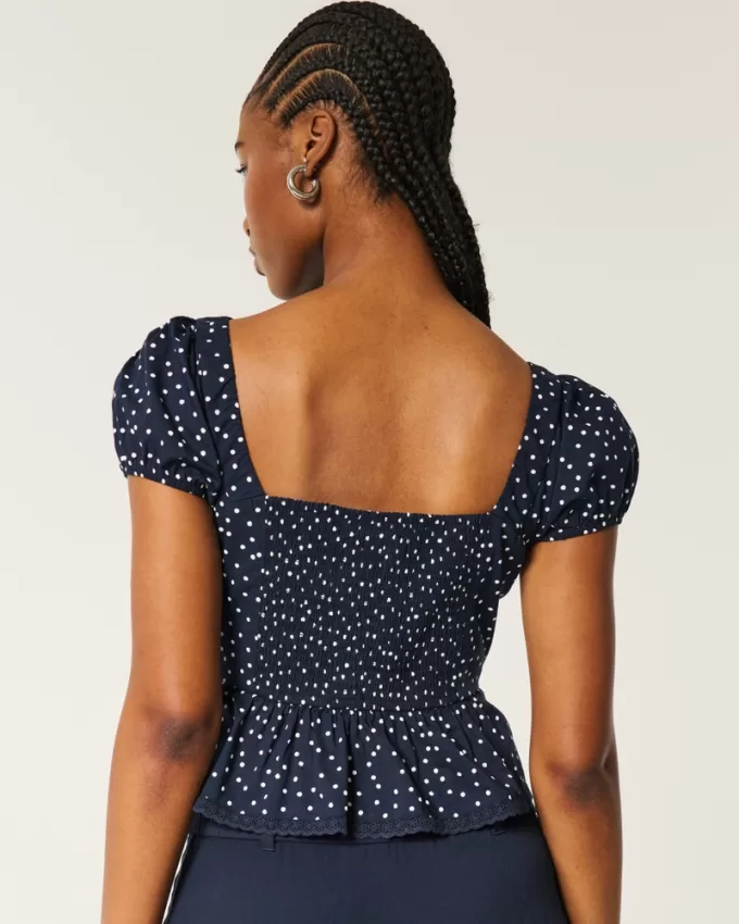 Voile Peplum Top,Voile Peplum Top