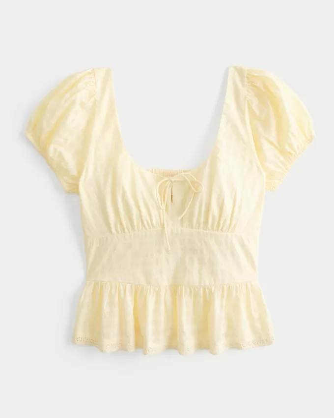 Voile Peplum Top,Voile Peplum Top