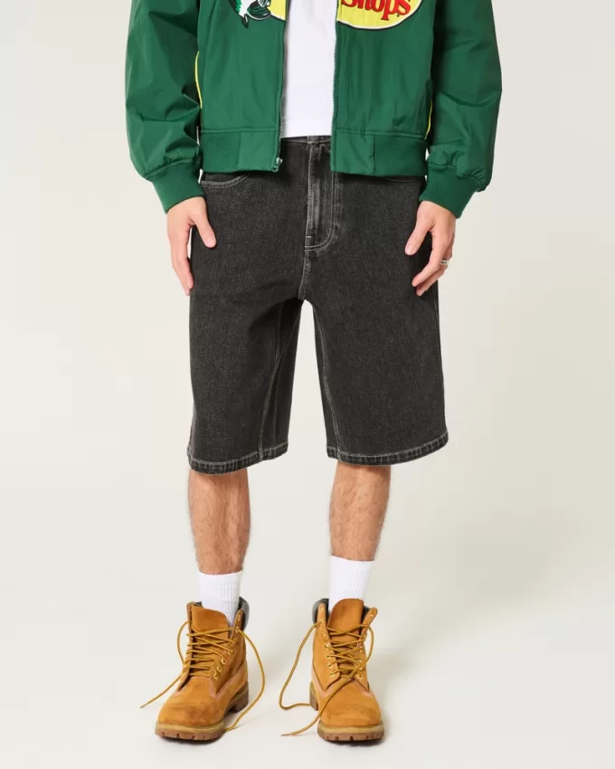 Washed Black Cat Graphic Super Baggy Denim Shorts,Washed Black Cat Graphic Super Baggy Denim Shorts Washed Black Cat Graphic Super Baggy Denim Shorts,Washed Black Cat Graphic Super Baggy Denim Shorts