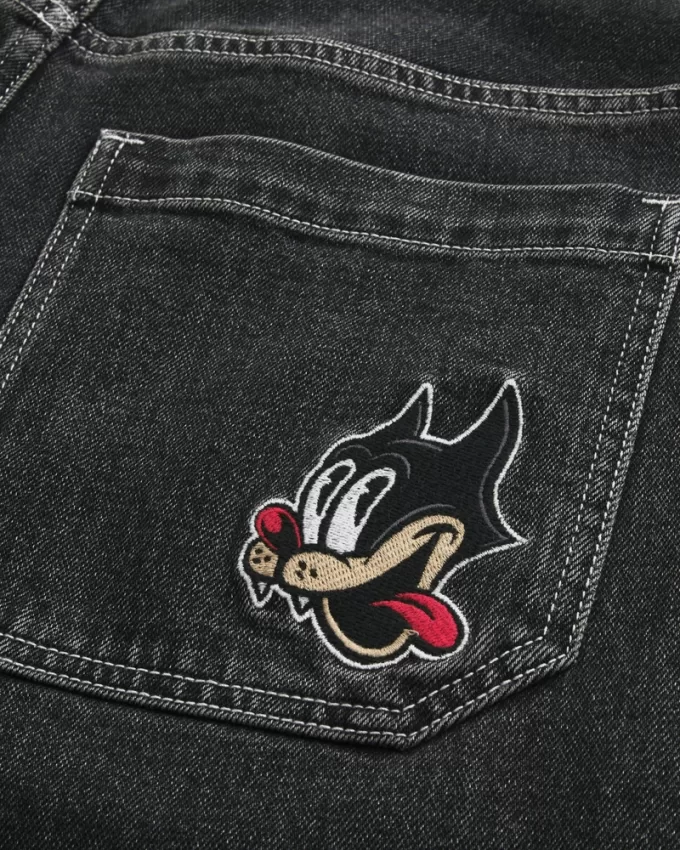 Washed Black Cat Graphic Super Baggy Denim Shorts,Washed Black Cat Graphic Super Baggy Denim Shorts Washed Black Cat Graphic Super Baggy Denim Shorts,Washed Black Cat Graphic Super Baggy Denim Shorts