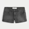Washed Black Denim Shortie Shorts,Washed Black Denim Shortie Shorts Washed Black Denim Shortie Shorts,Washed Black Denim Shortie Shorts