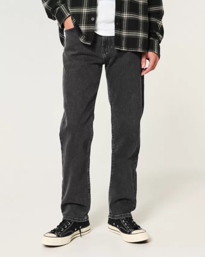 Washed Black Loose Jeans,Washed Black Loose Jeans