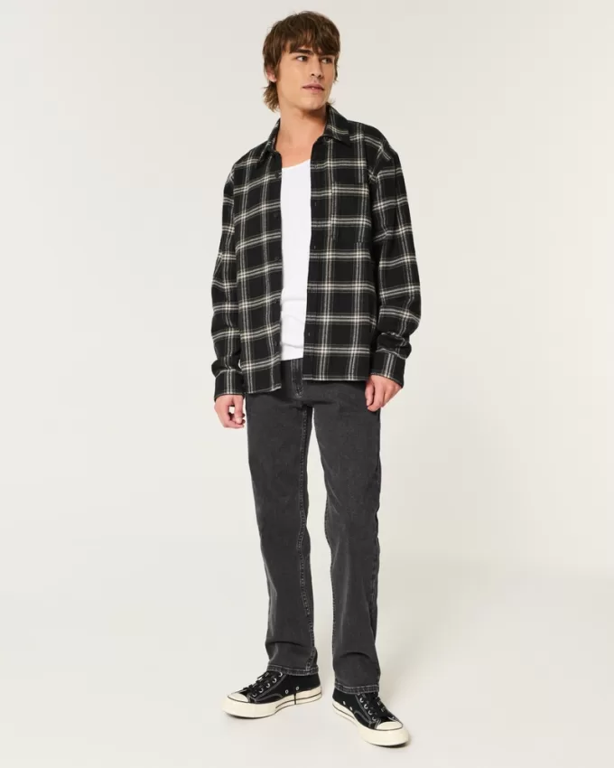 Washed Black Loose Jeans,Washed Black Loose Jeans