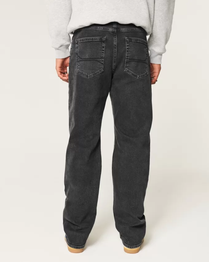 Washed Black Loose Jeans,Washed Black Loose Jeans