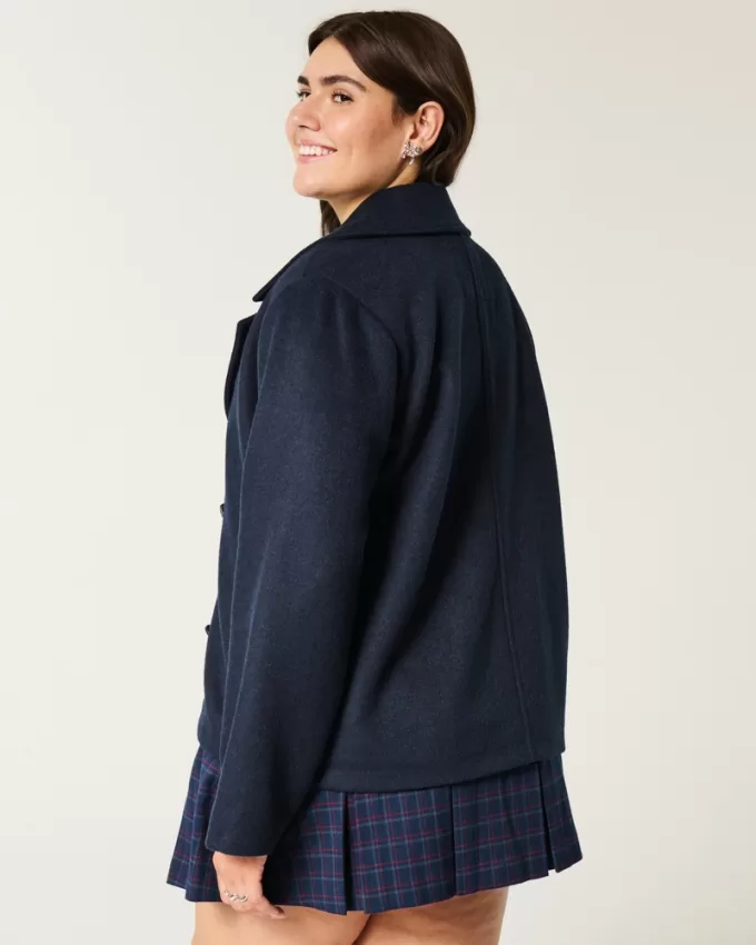 Wool Blend Peacoat,Wool Blend Peacoat