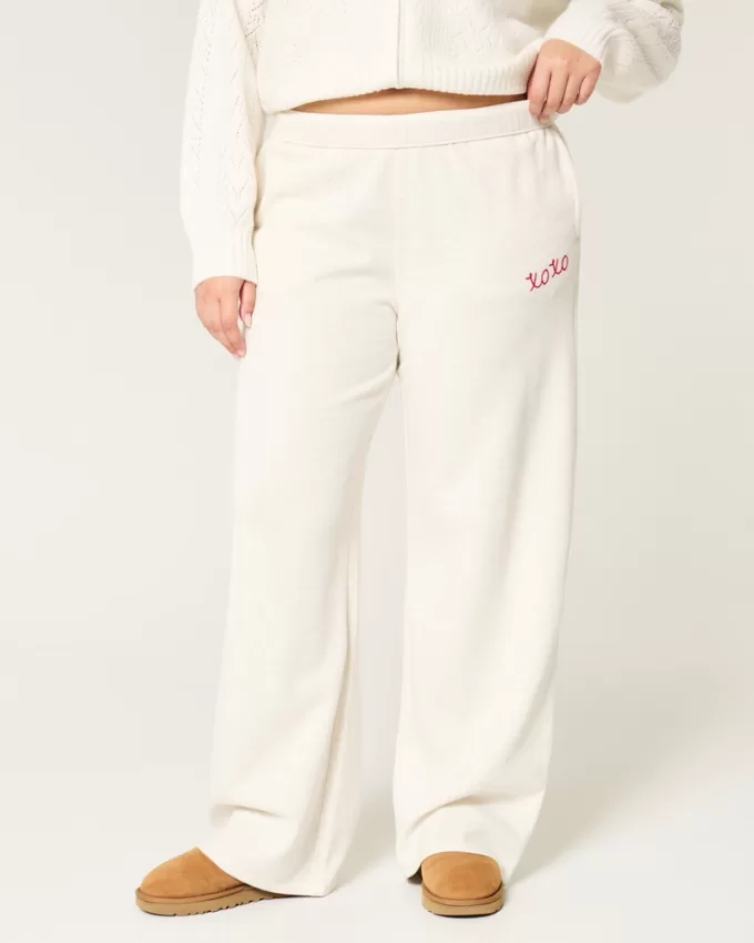 XOXO Graphic Wide-Leg Sweatpants,XOXO Graphic Wide-Leg Sweatpants
